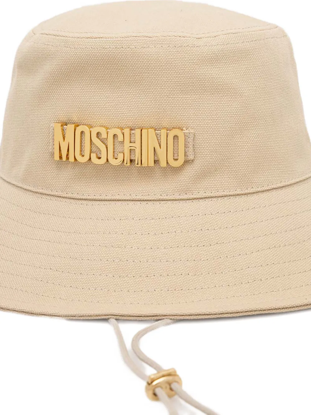 Moschino Vissershoed verfraaid met logo Beige