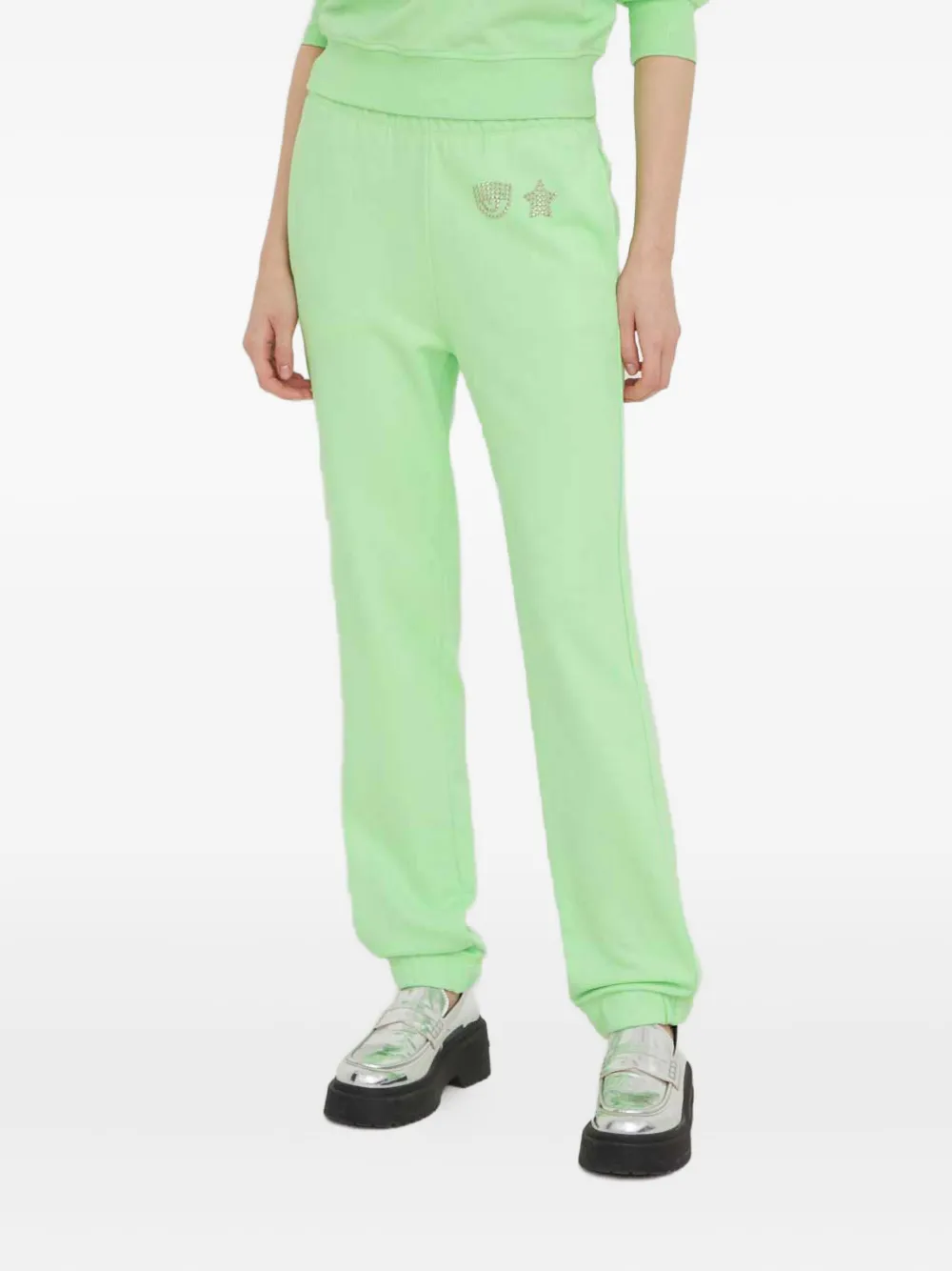 Chiara Ferragni Eye Star-detail Track Pants In Green