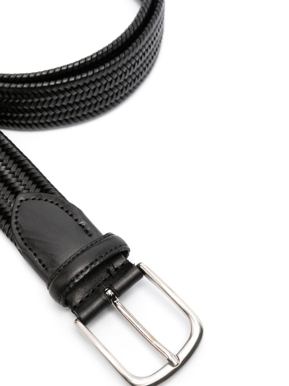 Shop Eraldo Interwoven Leather Belt In Black