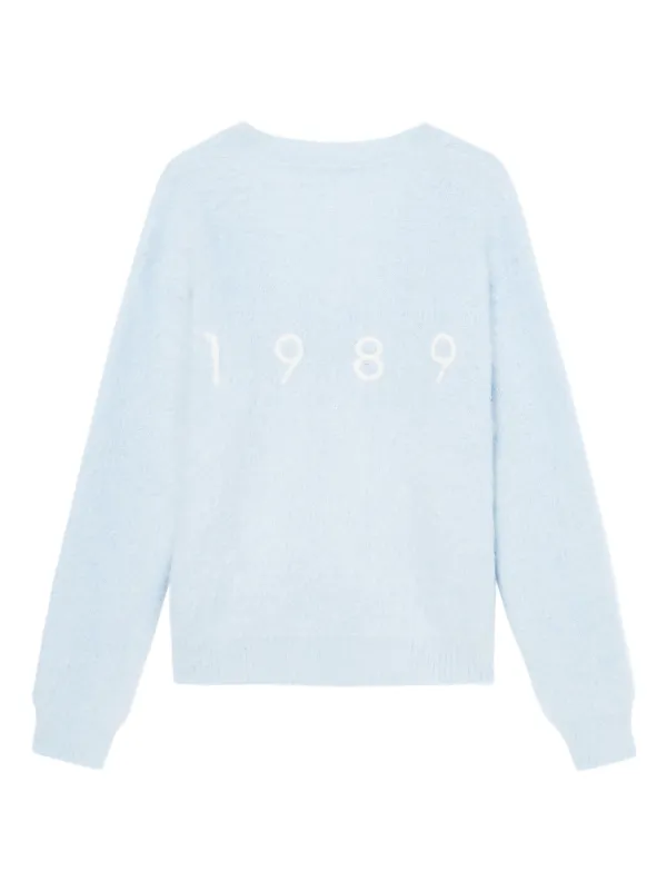 【BADHOP着用】 1989 STUDIO ニット カーディガン 1989 STUDIO ロゴ カーディガン | ブルー | FARFETCH JP