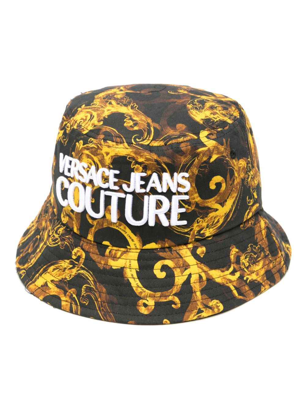 Shop Versace Jeans Couture Watercolour Couture Bucket Hat In Black