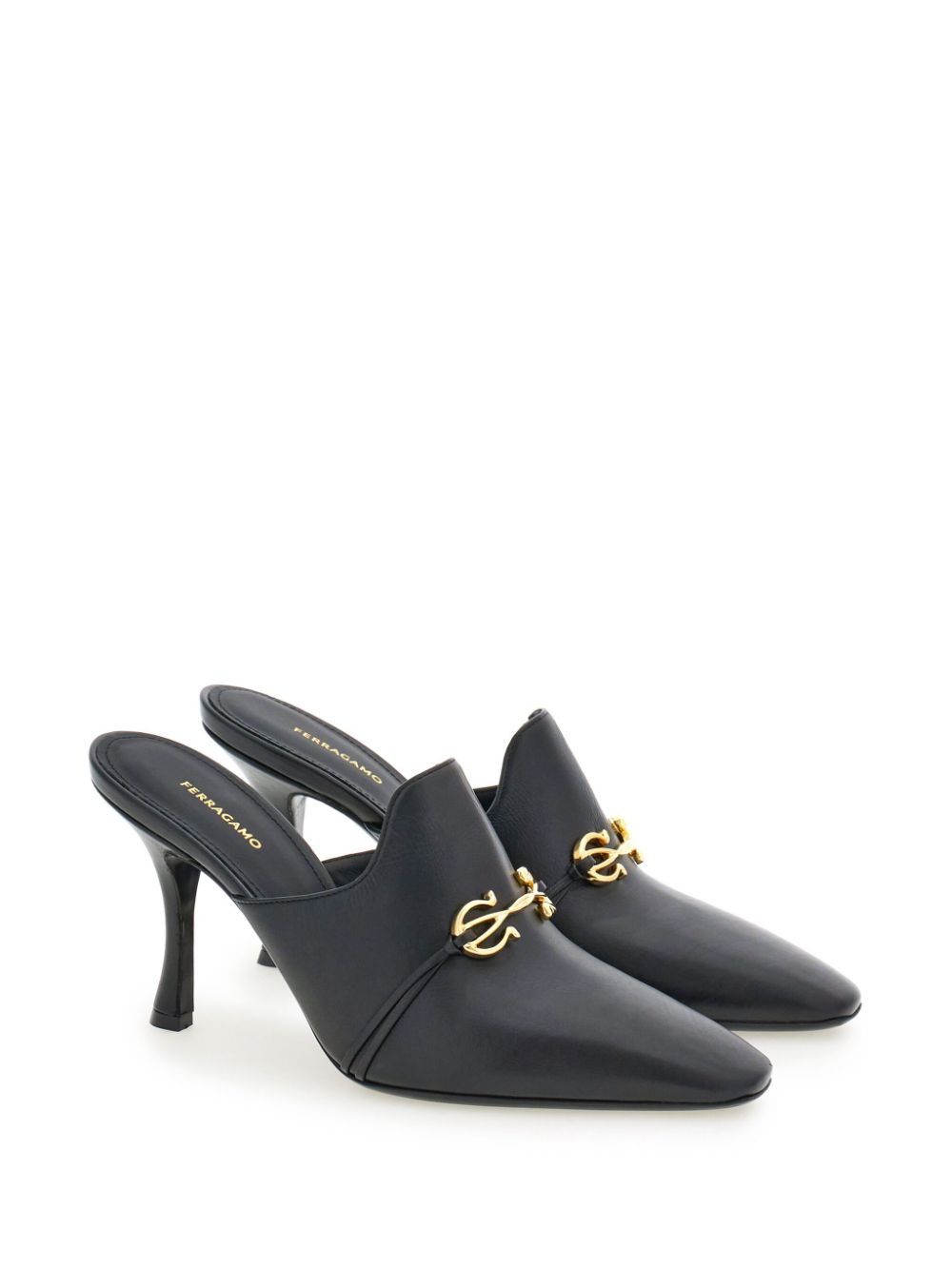 Ferragamo Gancini leather mules - Black