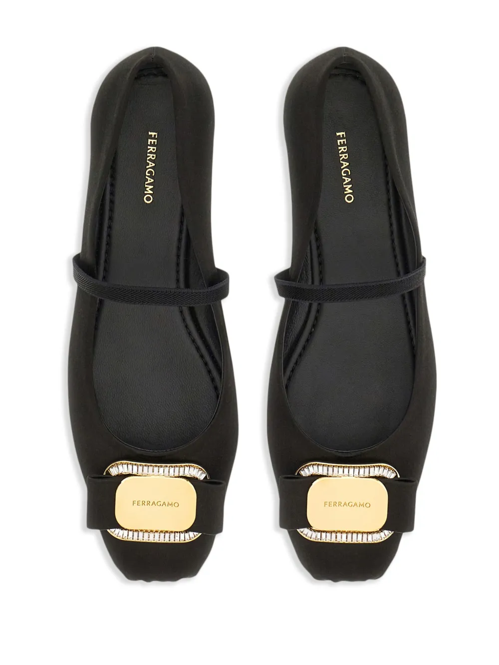 Ferragamo New Vara plate ballerina shoes Black