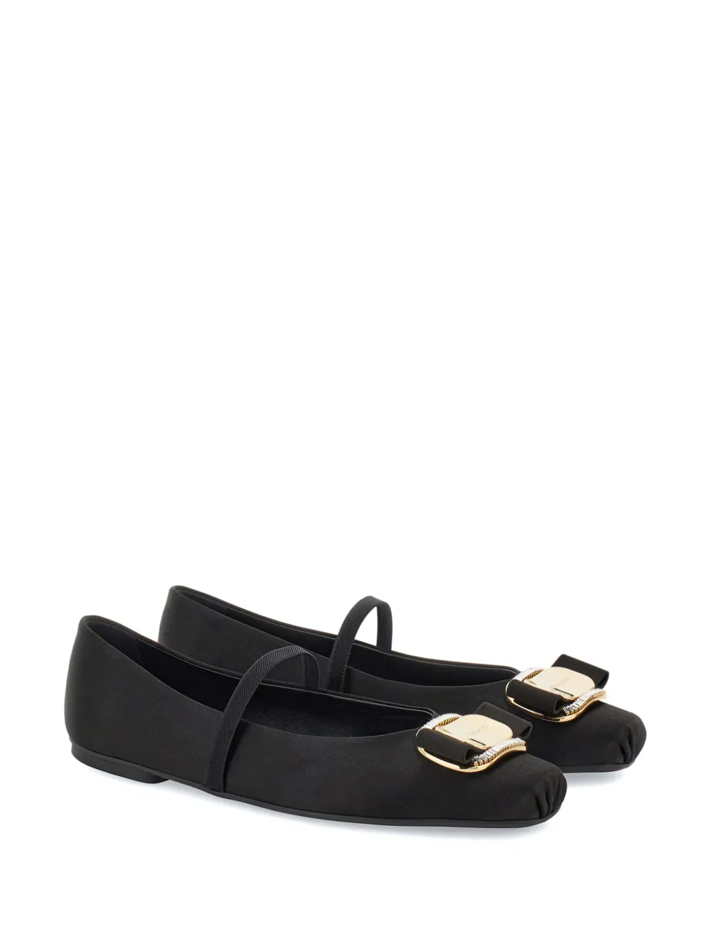Ferragamo New Vara plate ballerina shoes Black