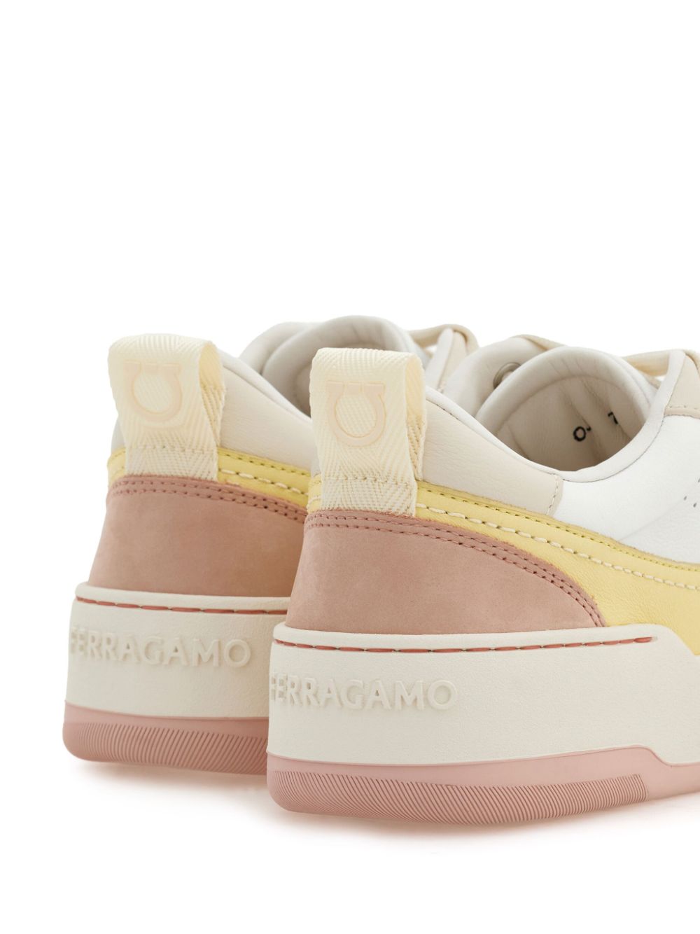 Ferragamo contrast-panel leather sneakers Pink