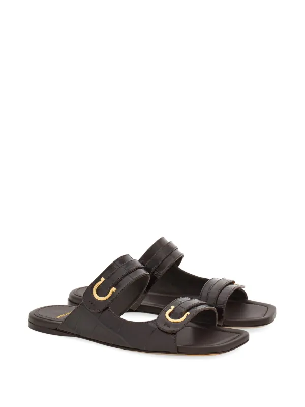 Ferragamo ガンチーニ レザーサンダル | ブラウン | FARFETCH JP
