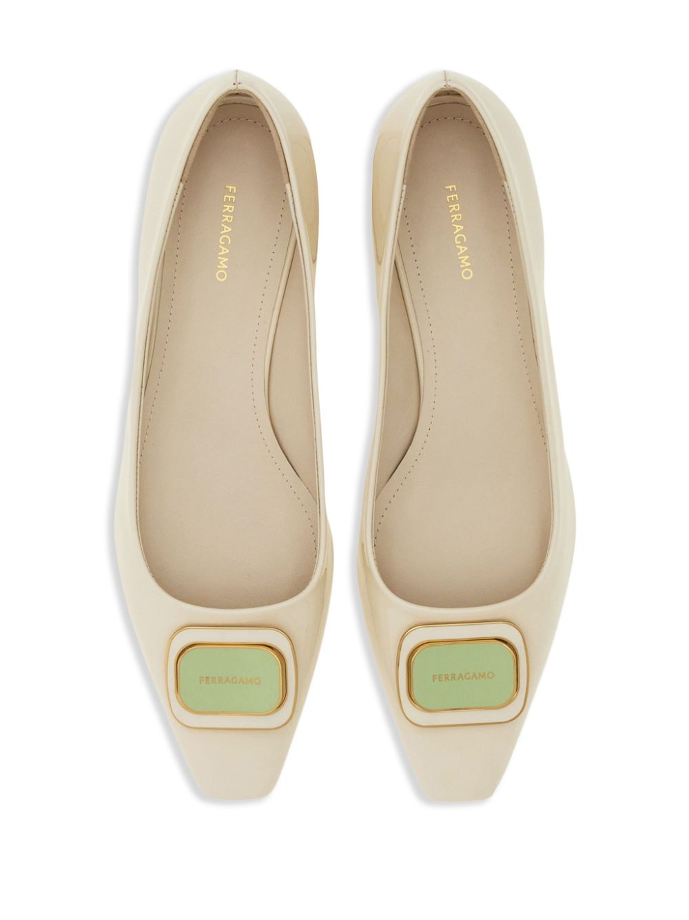 Ferragamo New Vara plate pumps Neutrals