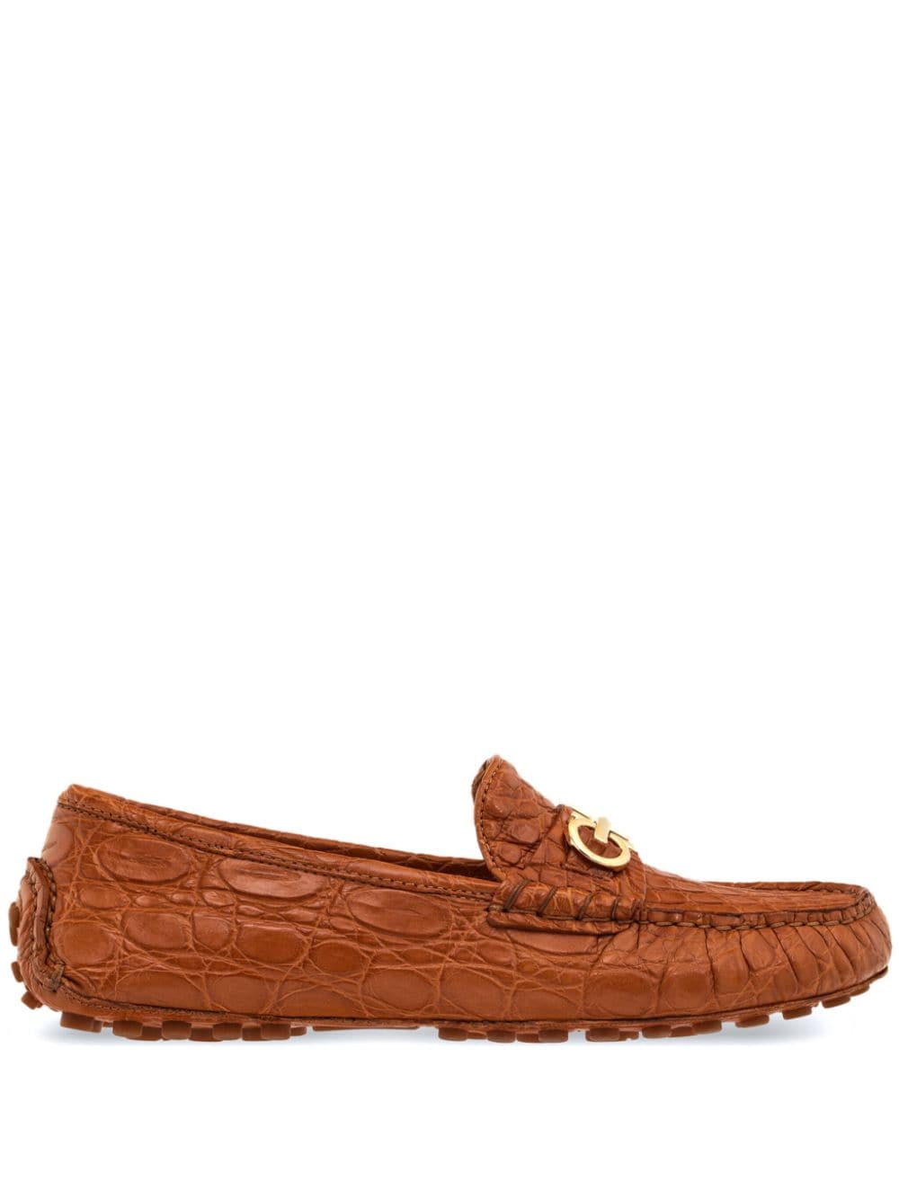 Ferragamo Gancini-plaque leather loafers Brown