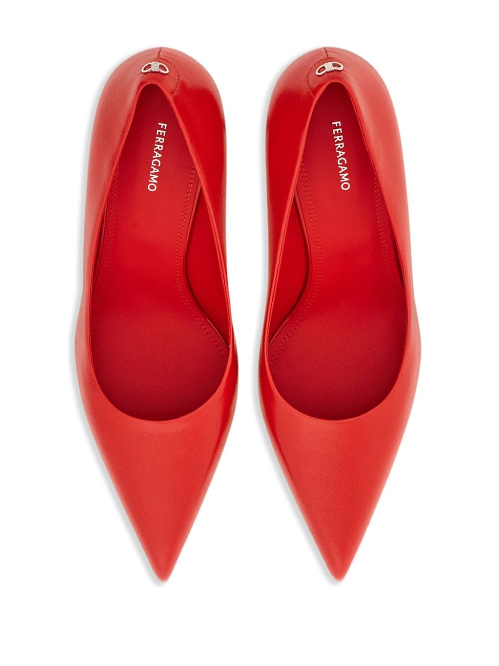 Shop Ferragamo Elydea 70mm Leather Pumps In 红色