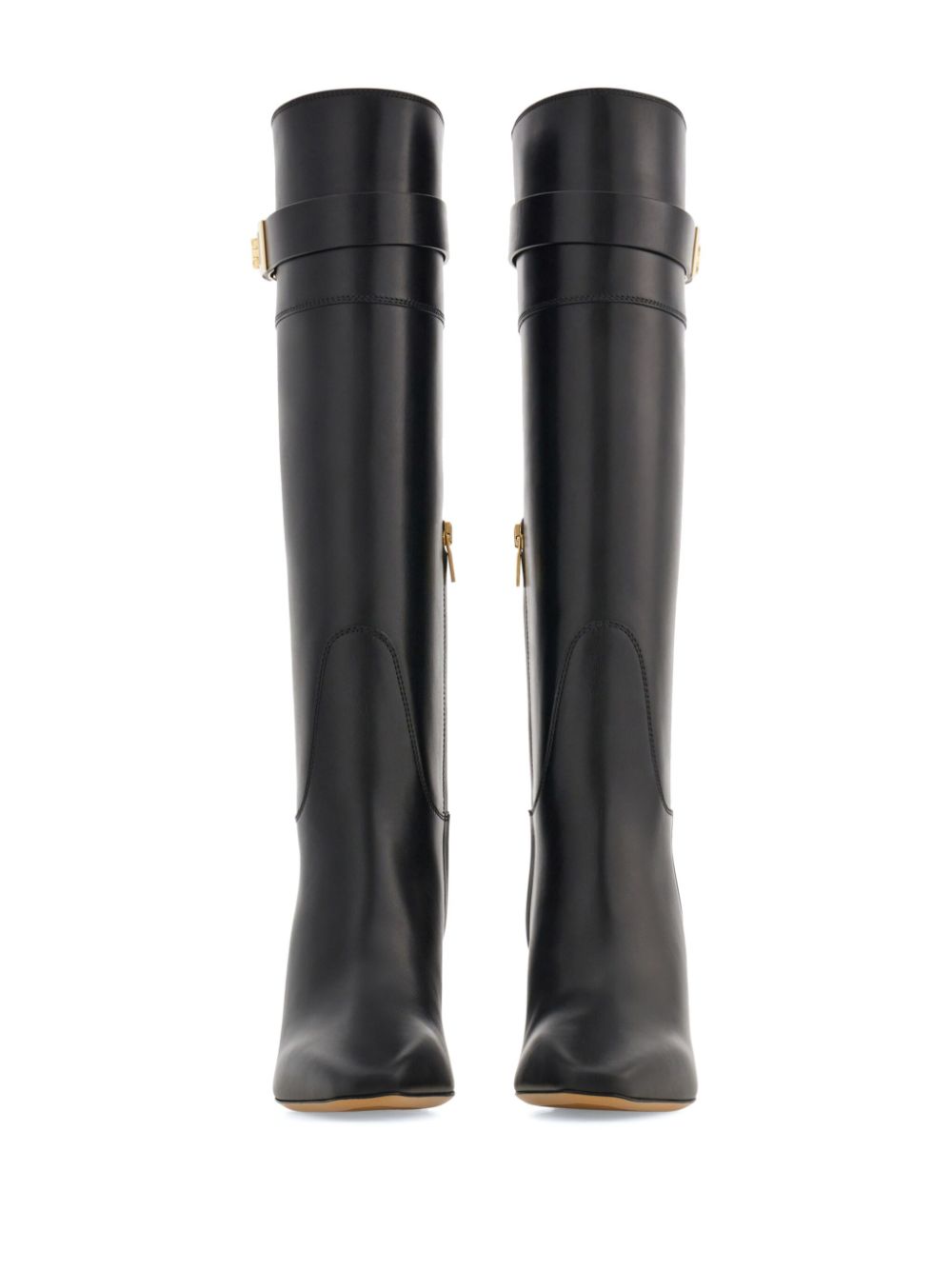 Ferragamo hug buckle below-the-knee boots Black