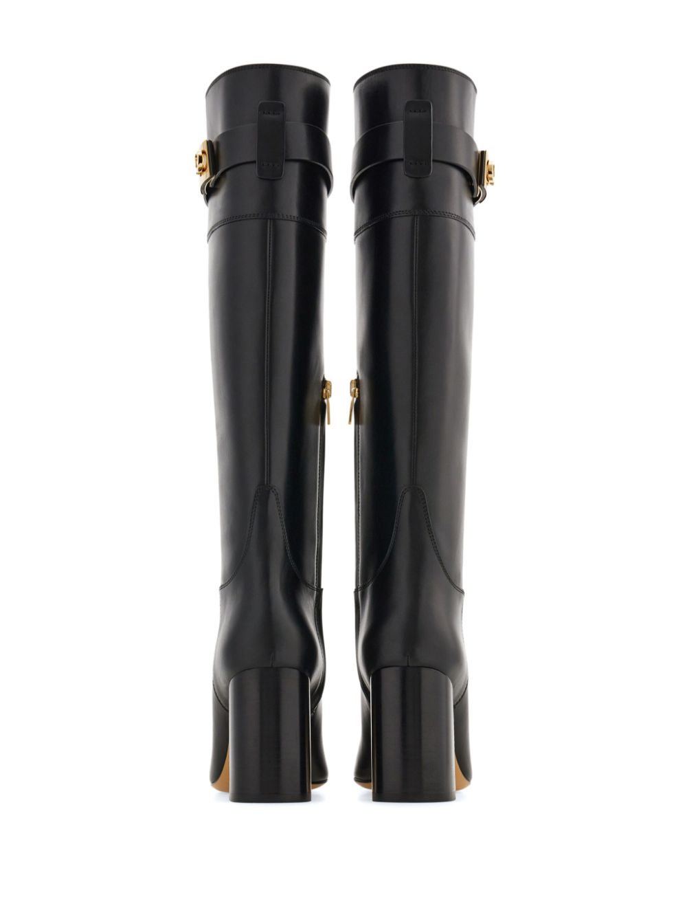 Ferragamo hug buckle below-the-knee boots Black