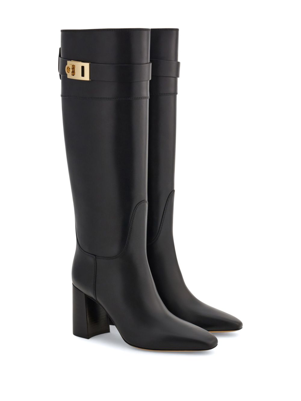 Ferragamo hug buckle below-the-knee boots Black