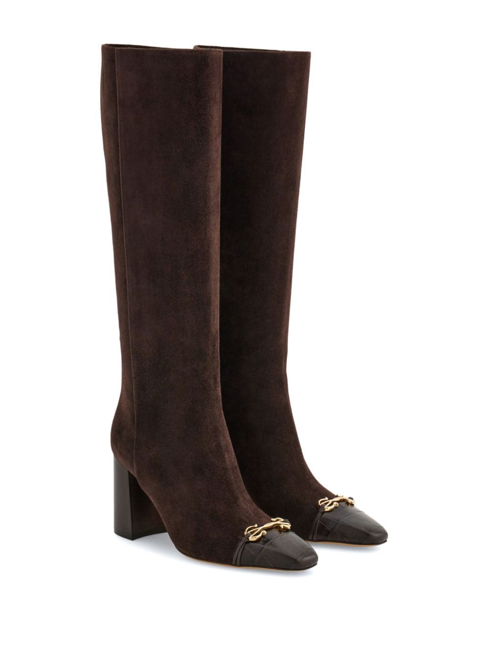 Ferragamo Gancini detail below-the-knee boots - Bruin