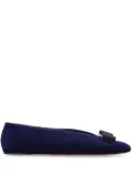 Ferragamo Vara velvet ballerina shoes - Blue