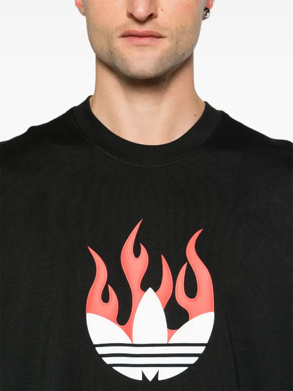 Adidas Flames Cotton T shirt Black FARFETCH TR