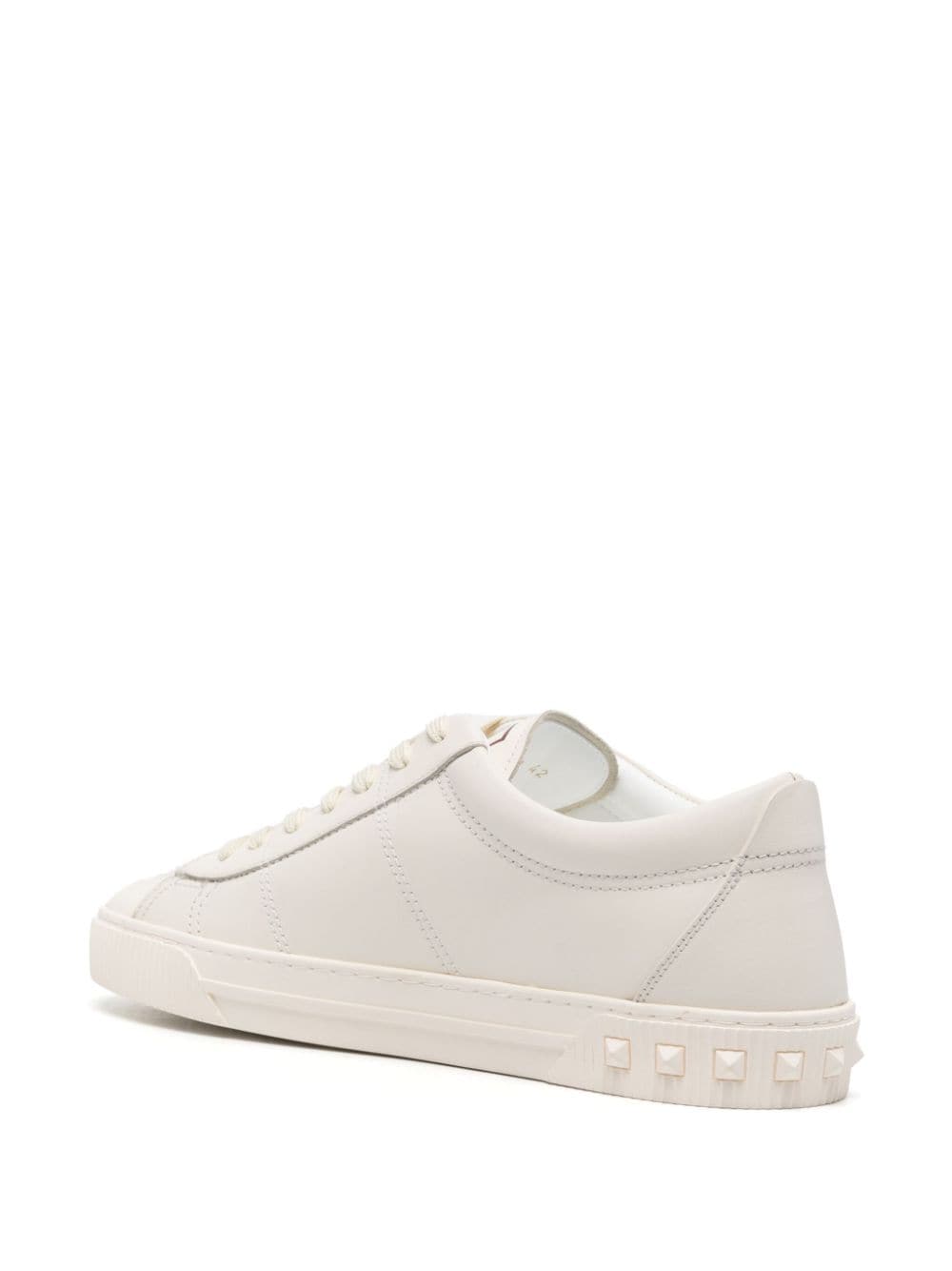 Shop Valentino Cityplanet Leather Sneakers In White