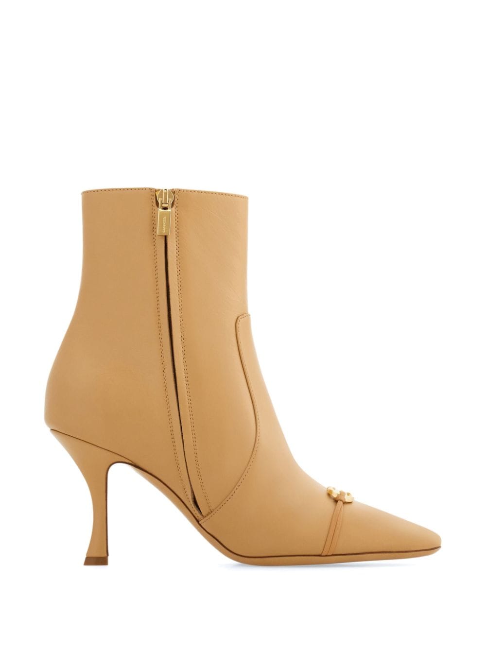 Shop Ferragamo 95mm Gancini Buckle Ankle Boot In Neutrals