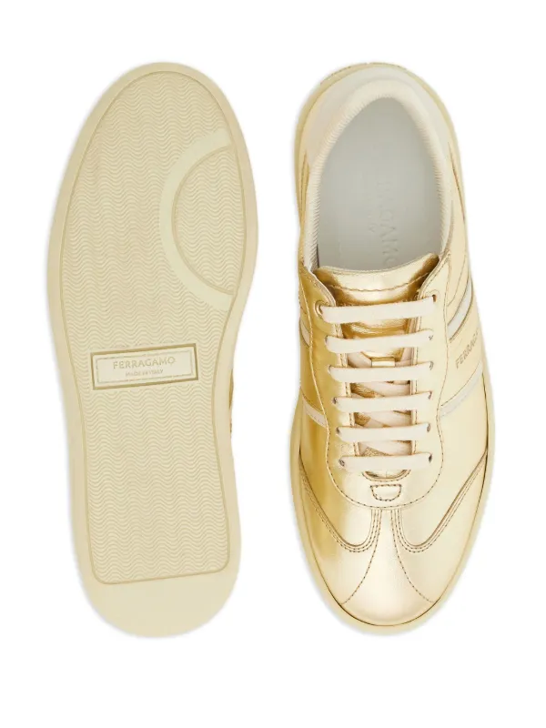 Ferragamo Signature low-top Sneakers | Gold | FARFETCH