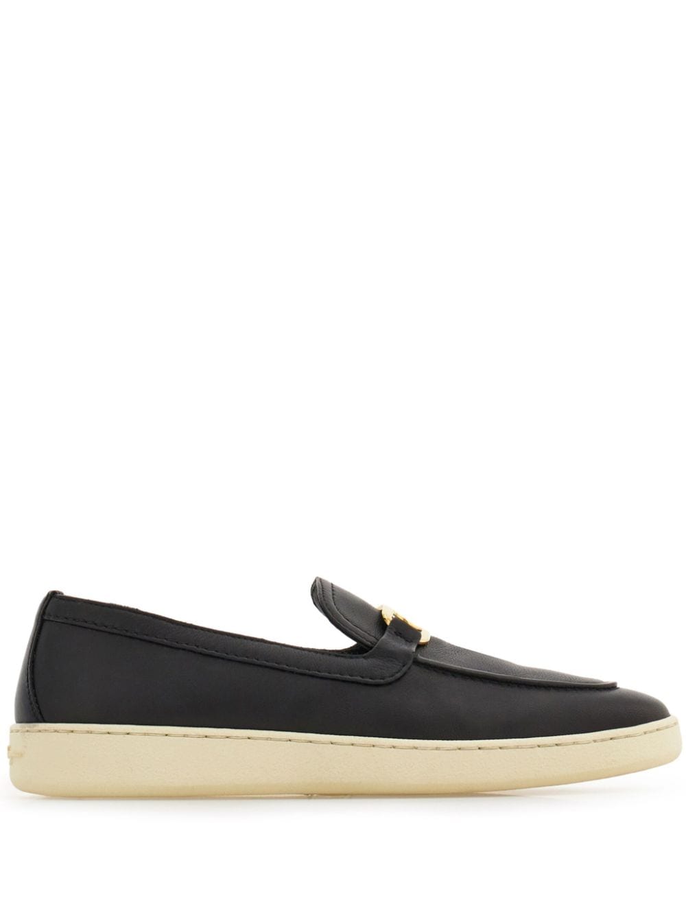 Shop Ferragamo New Vara Buckle Loafers In Black