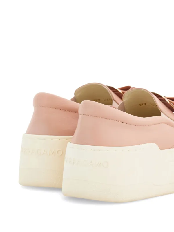 Ferragamo New Vara Plate slip-on Sneakers | Pink | FARFETCH