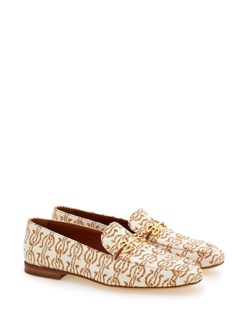 Ferragamo Gancini-embellished loafers Neutrals