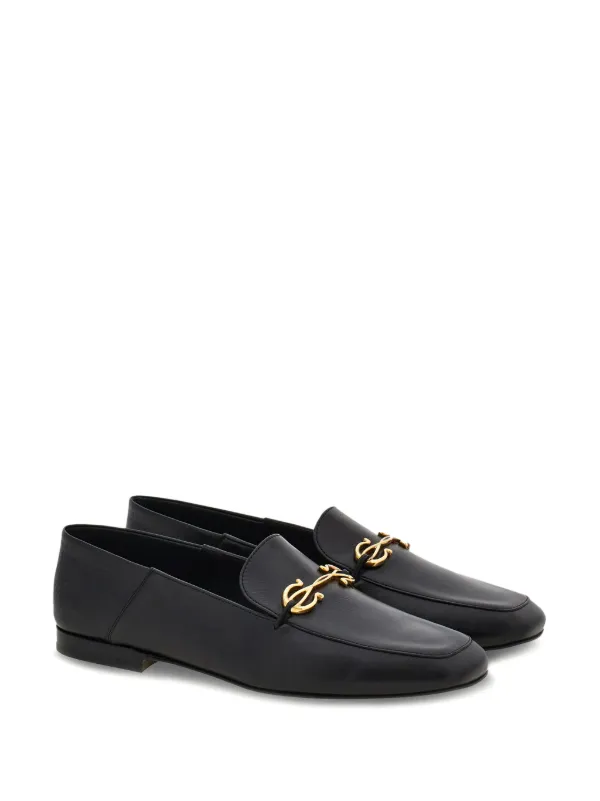 Ferragamo Gancini-charm Leather Loafers | Black | FARFETCH