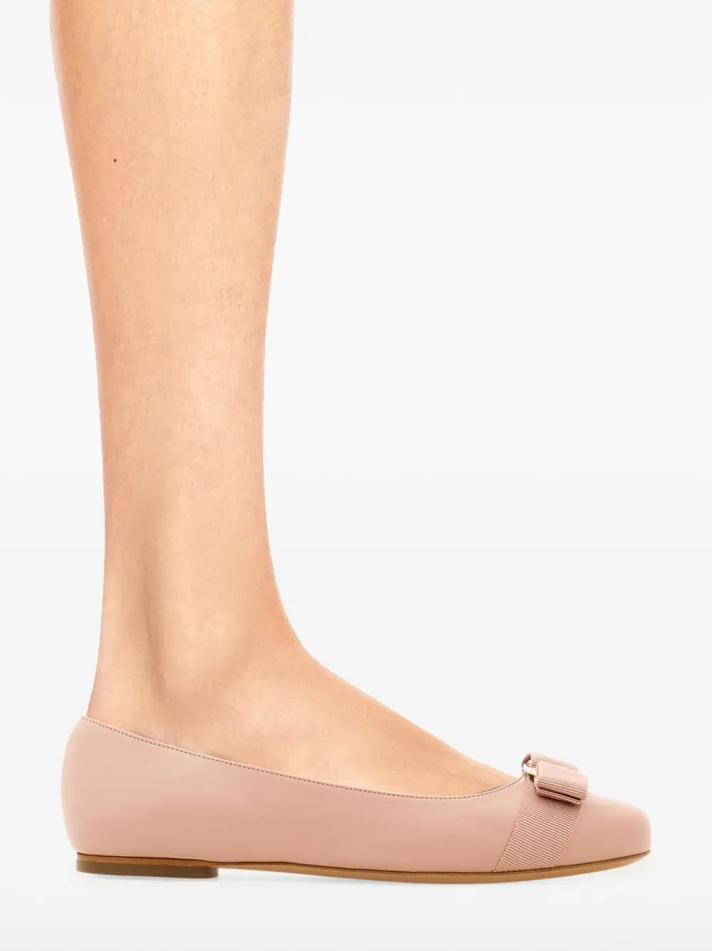 Ferragamo Varina leren ballerina's Roze