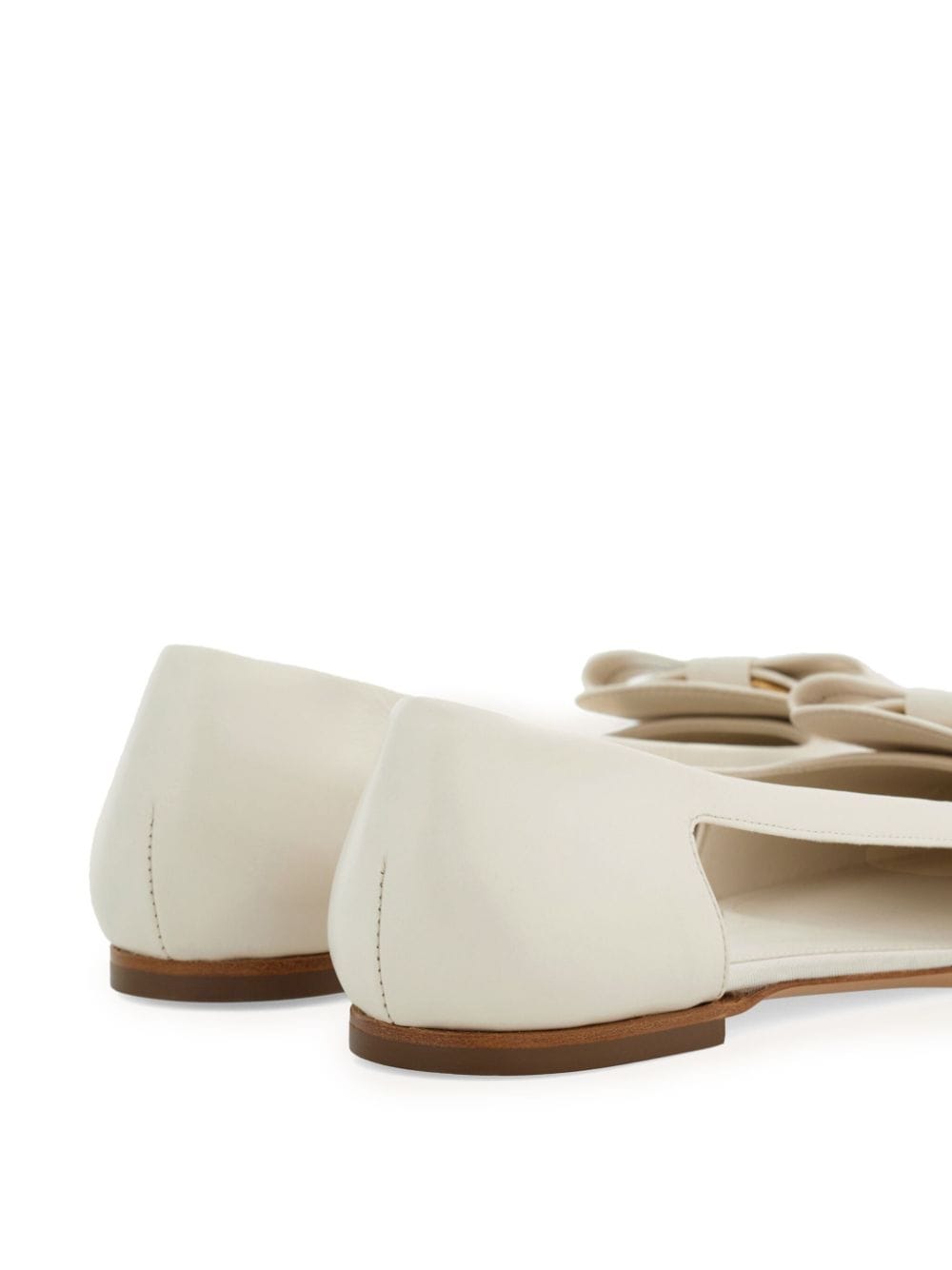 Ferragamo Drop Bow leren ballerina's Wit