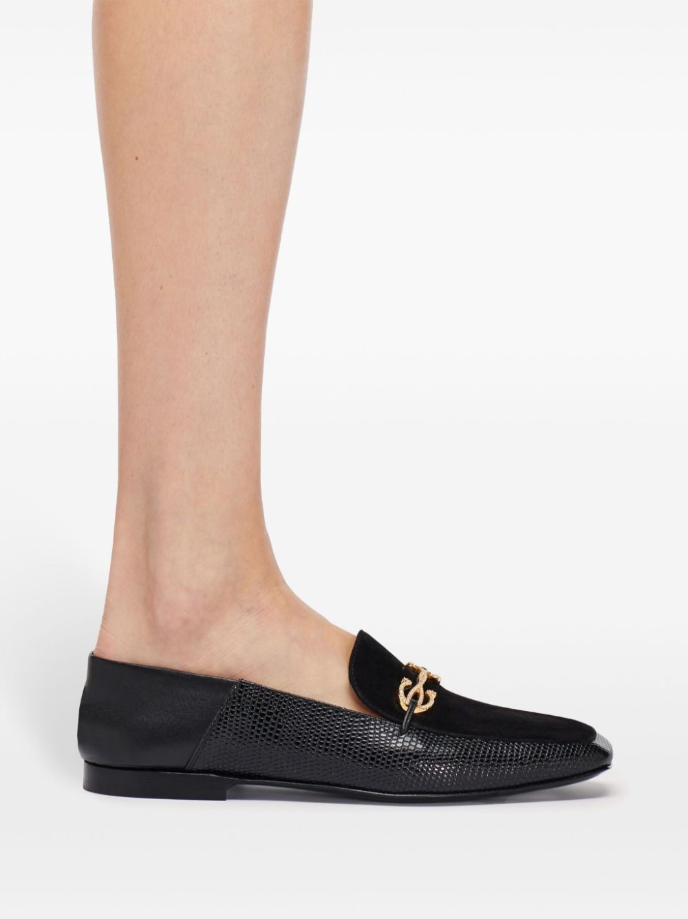 Ferragamo Gancini-embellished loafers Black