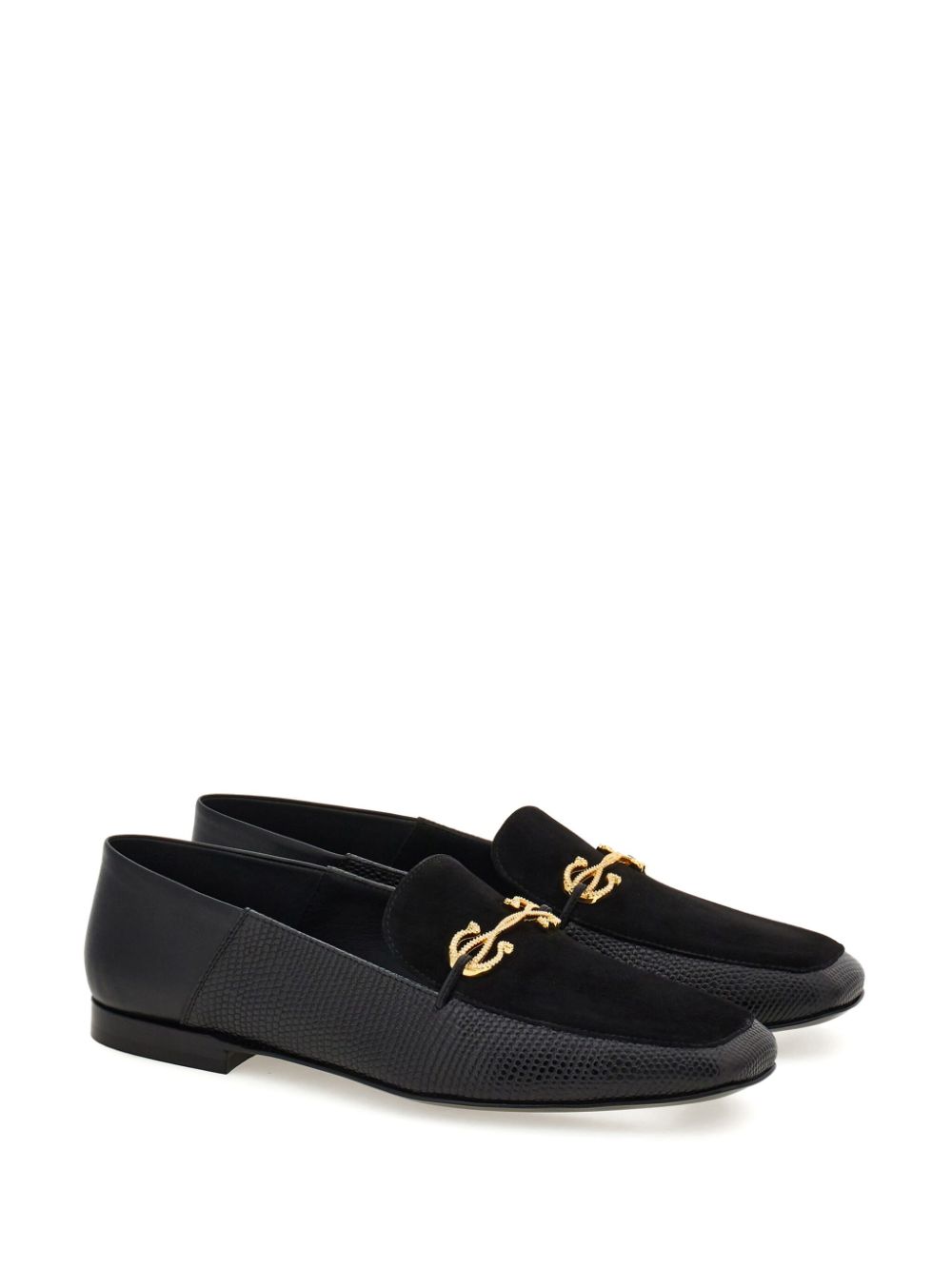 Ferragamo Gancini-embellished loafers Black