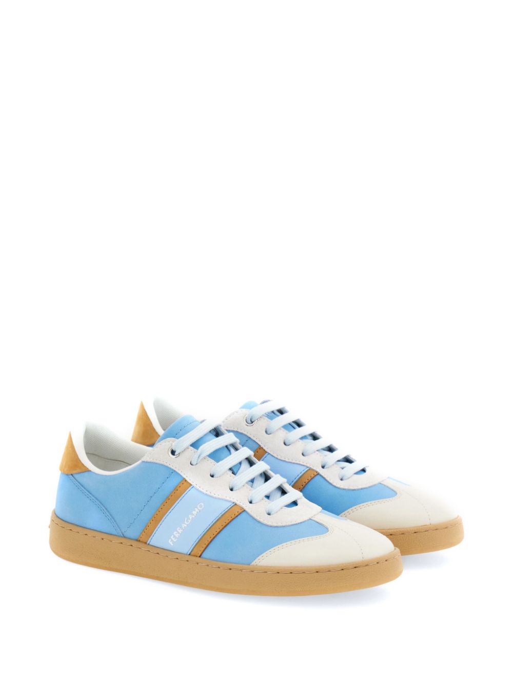 Ferragamo panelled low-top sneakers - Blue