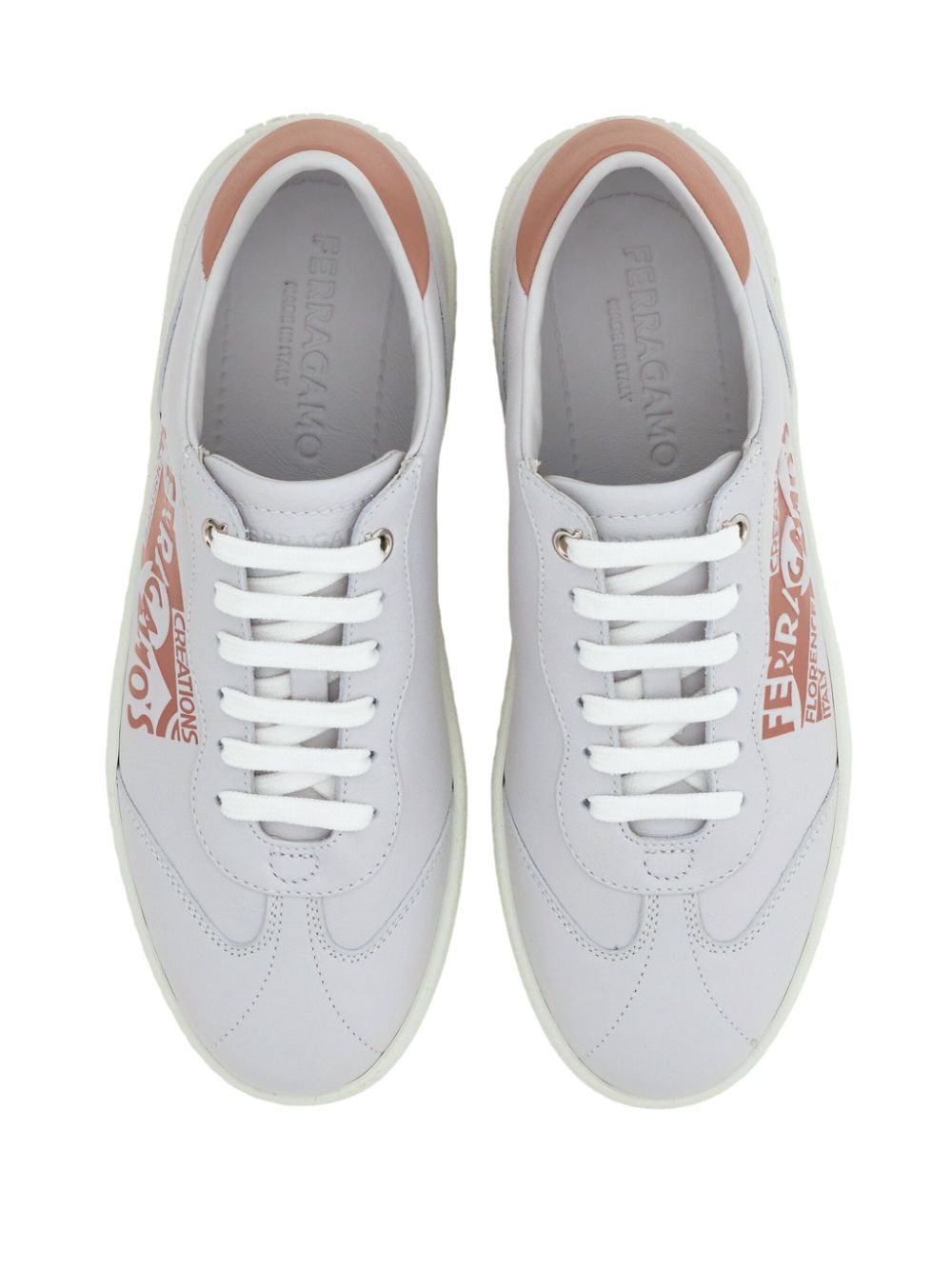 Ferragamo Venna-logo leather sneakers Pink