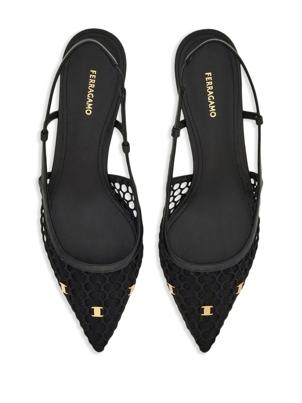 Shop Ferragamo 40mm Vara-appliqué Slingback Pumps In Black