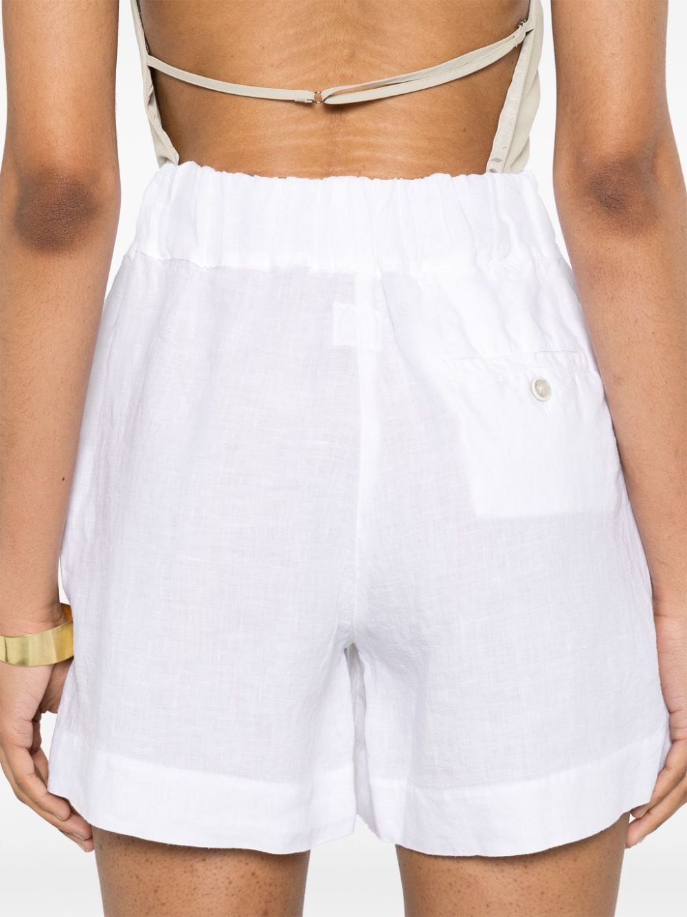 Shop 120% Lino Slub-texture Linen Shorts In White