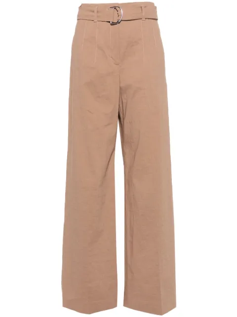 BOSS belted linen-blend trousers