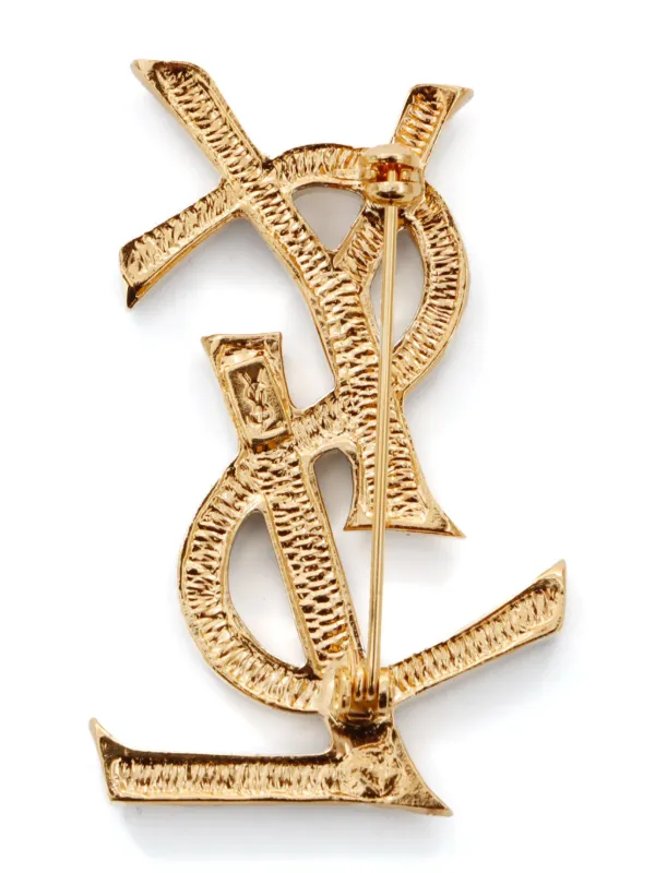 【Saint Laurent】 Cassandre Brooch ゴールド Saint Laurent Cassandre YSL Brooch | Gold | FARFETCH