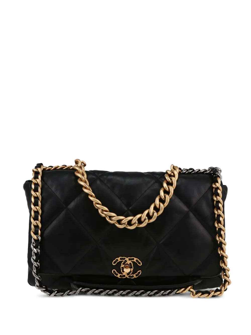 Pre-owned Chanel 19 Flap Shoulder Bag In Black