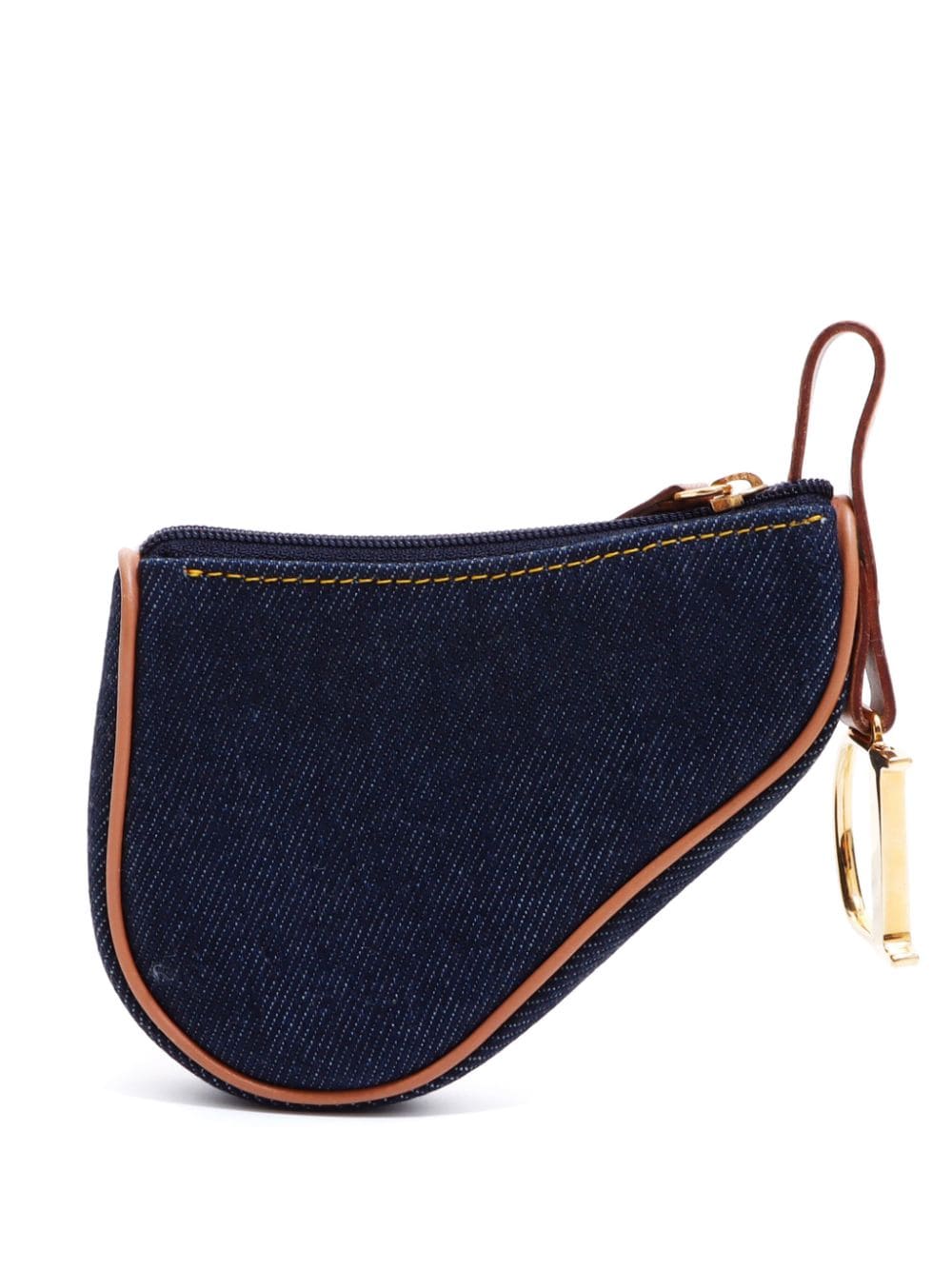 Pre-owned Dior Saddle Coin Pouch In Blue