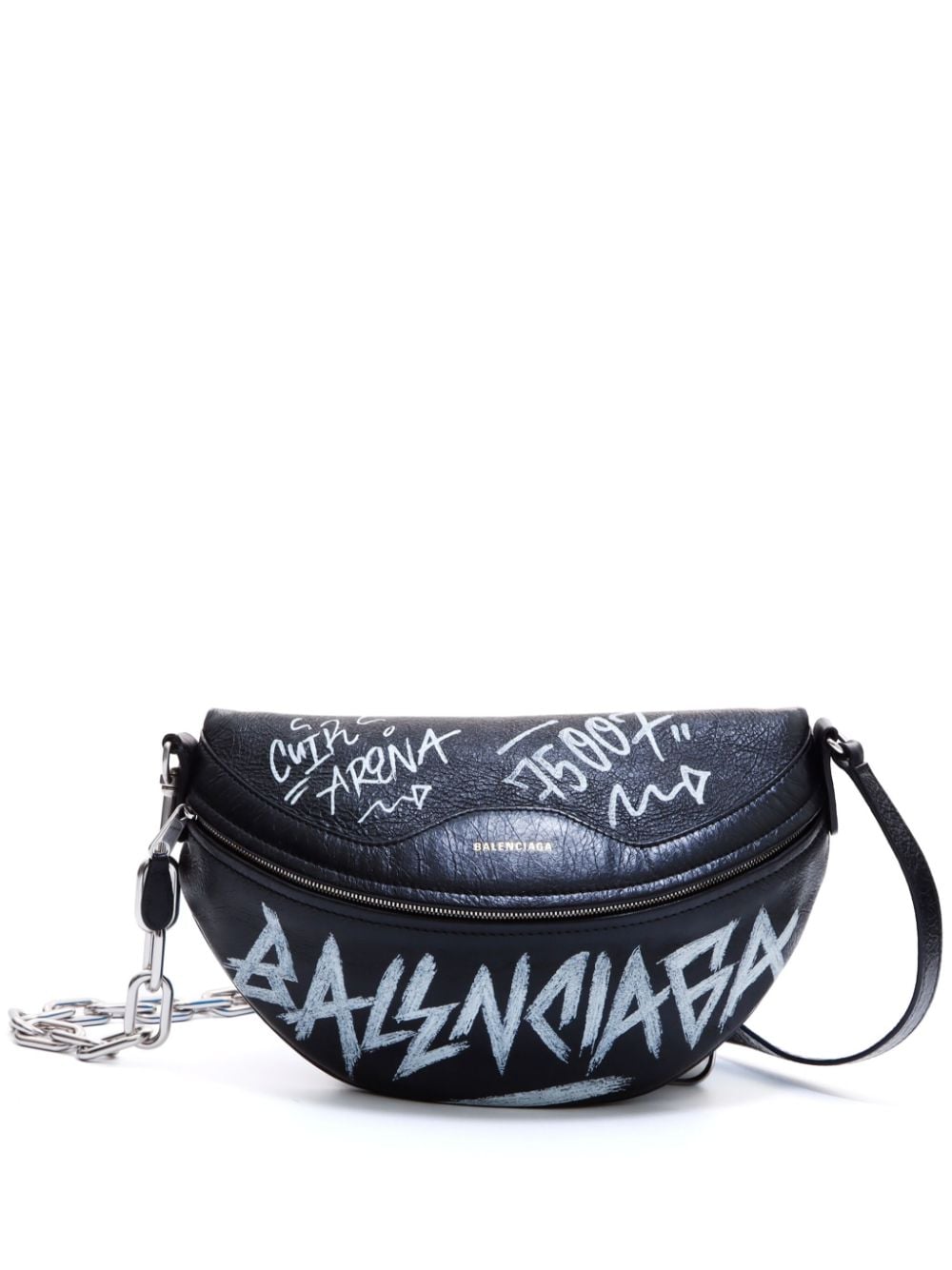 Pre-owned Balenciaga Souvenir Graffiti Belt Bag In Black