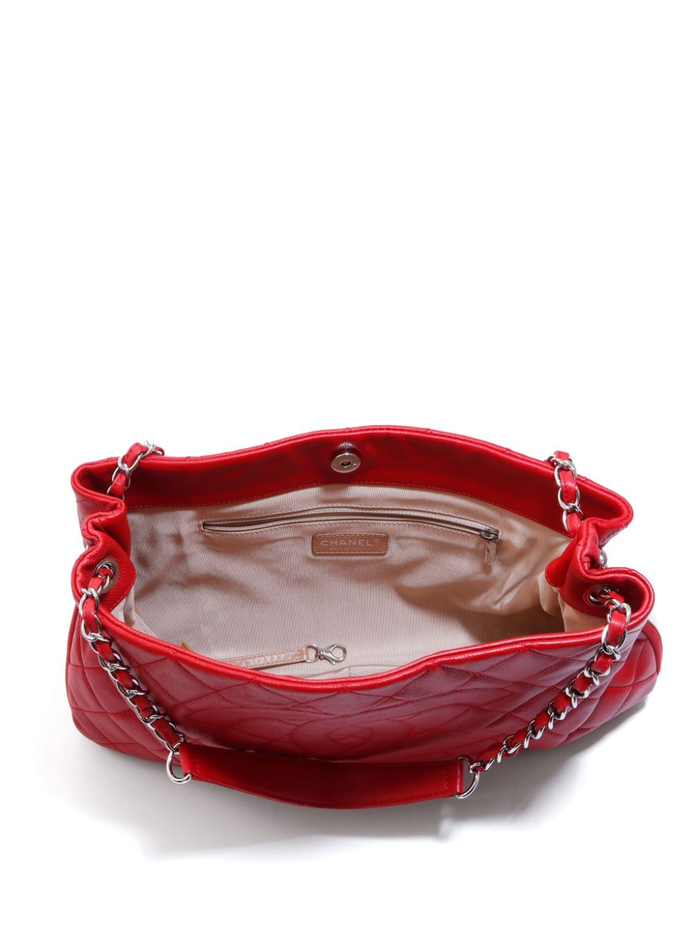 Pre-owned Chanel Cc 菱纹绗缝手提包（2011年典藏款） In Red