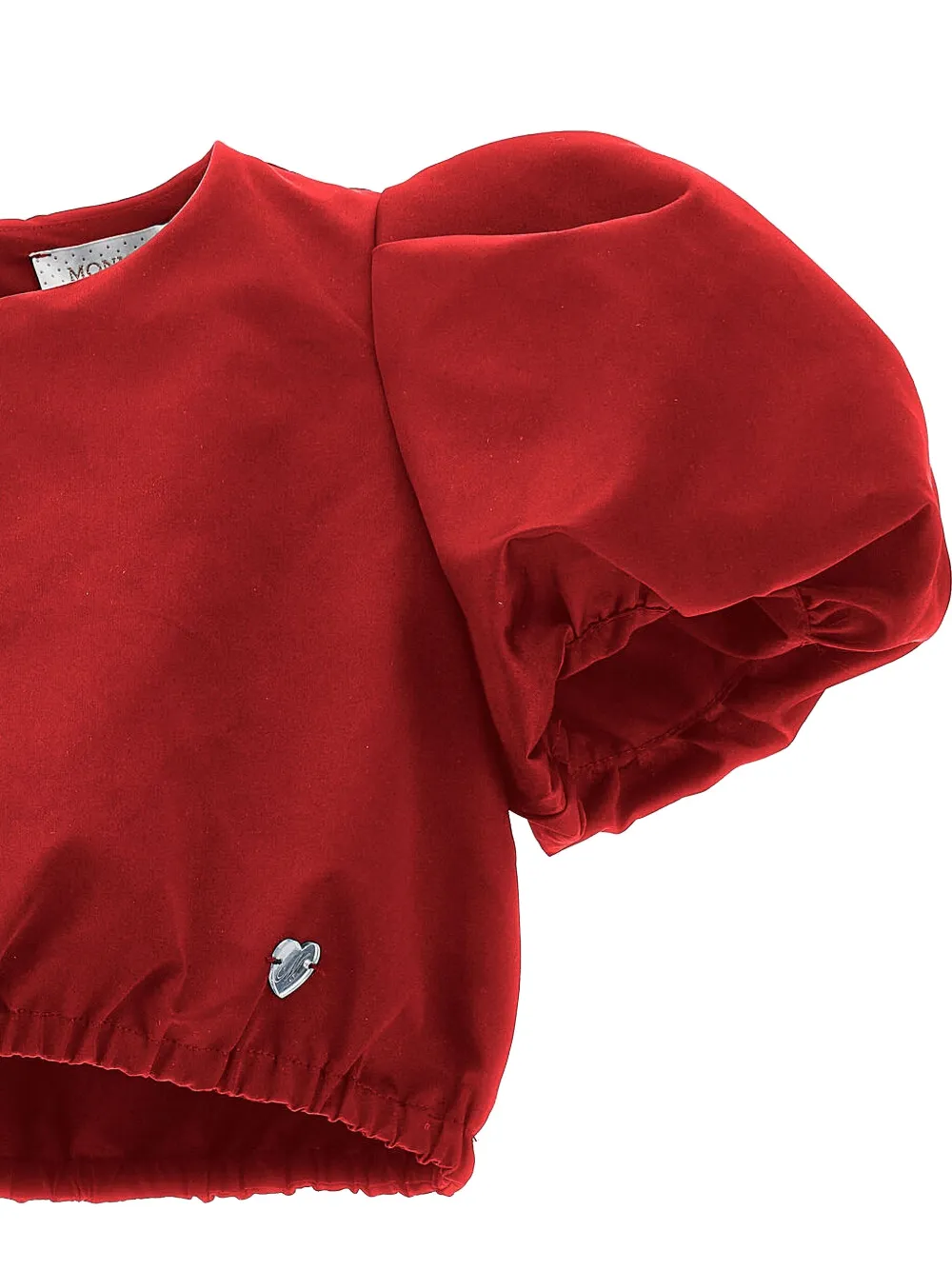 Monnalisa Cropped Duchesse Top In Red
