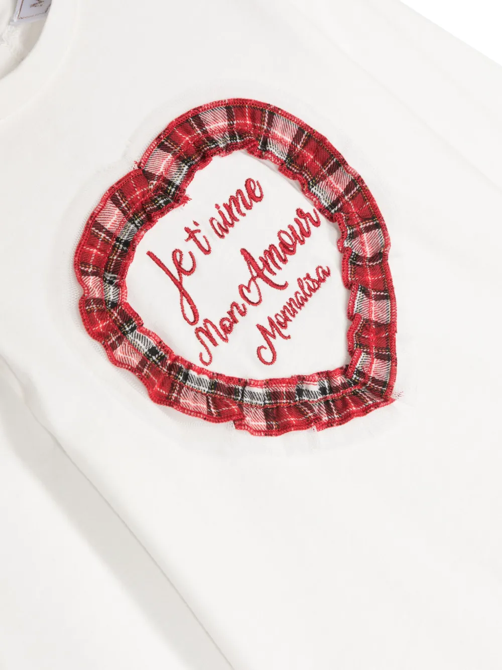 Monnalisa T-shirt met hartpatch Wit