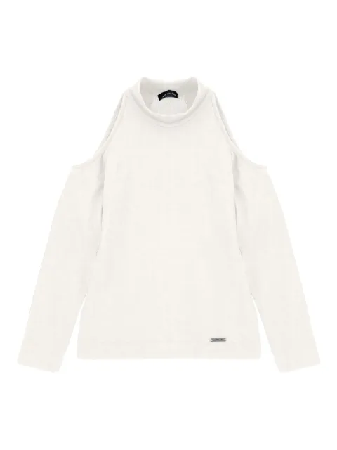 Monnalisa cold-shoulder high-neck top