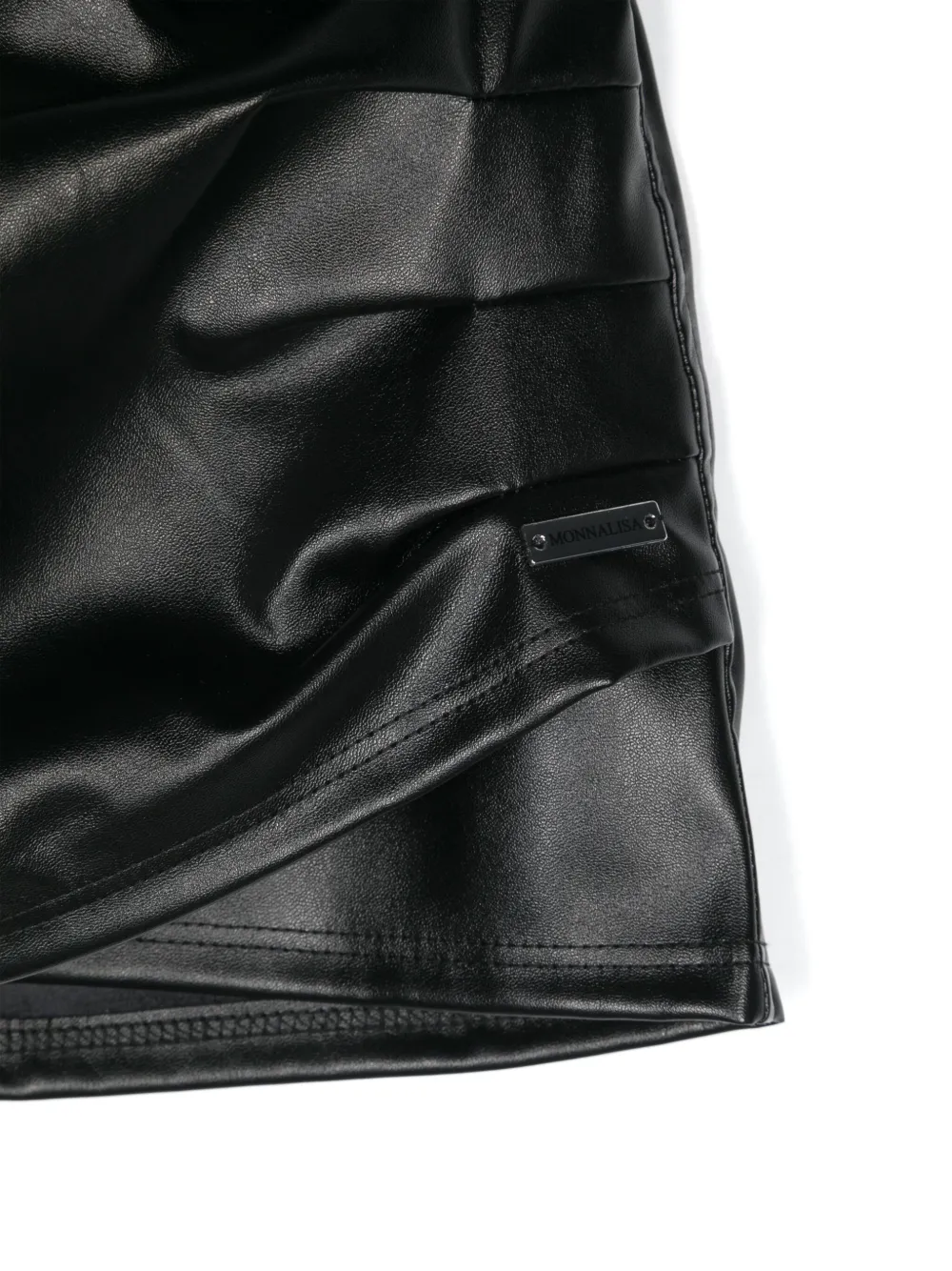 Monnalisa Faux-leather Wrap Miniskirt In Black