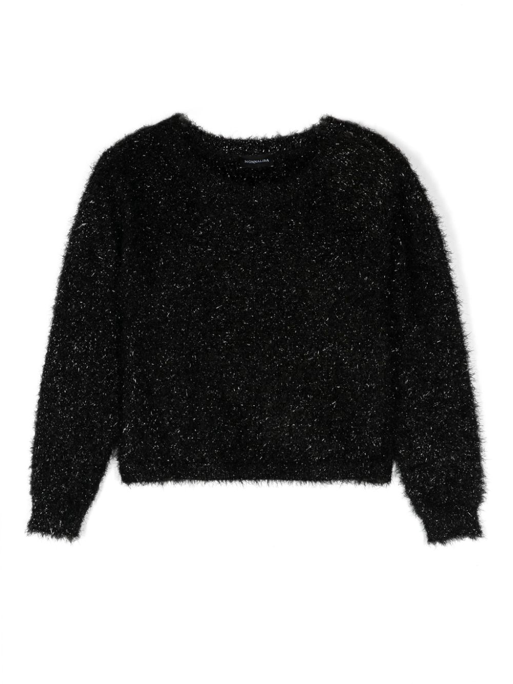 Monnalisa crew-neck faux-shearling jumper - Black