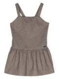 Monnalisa herringbone-pattern sleeveless dress - Brown