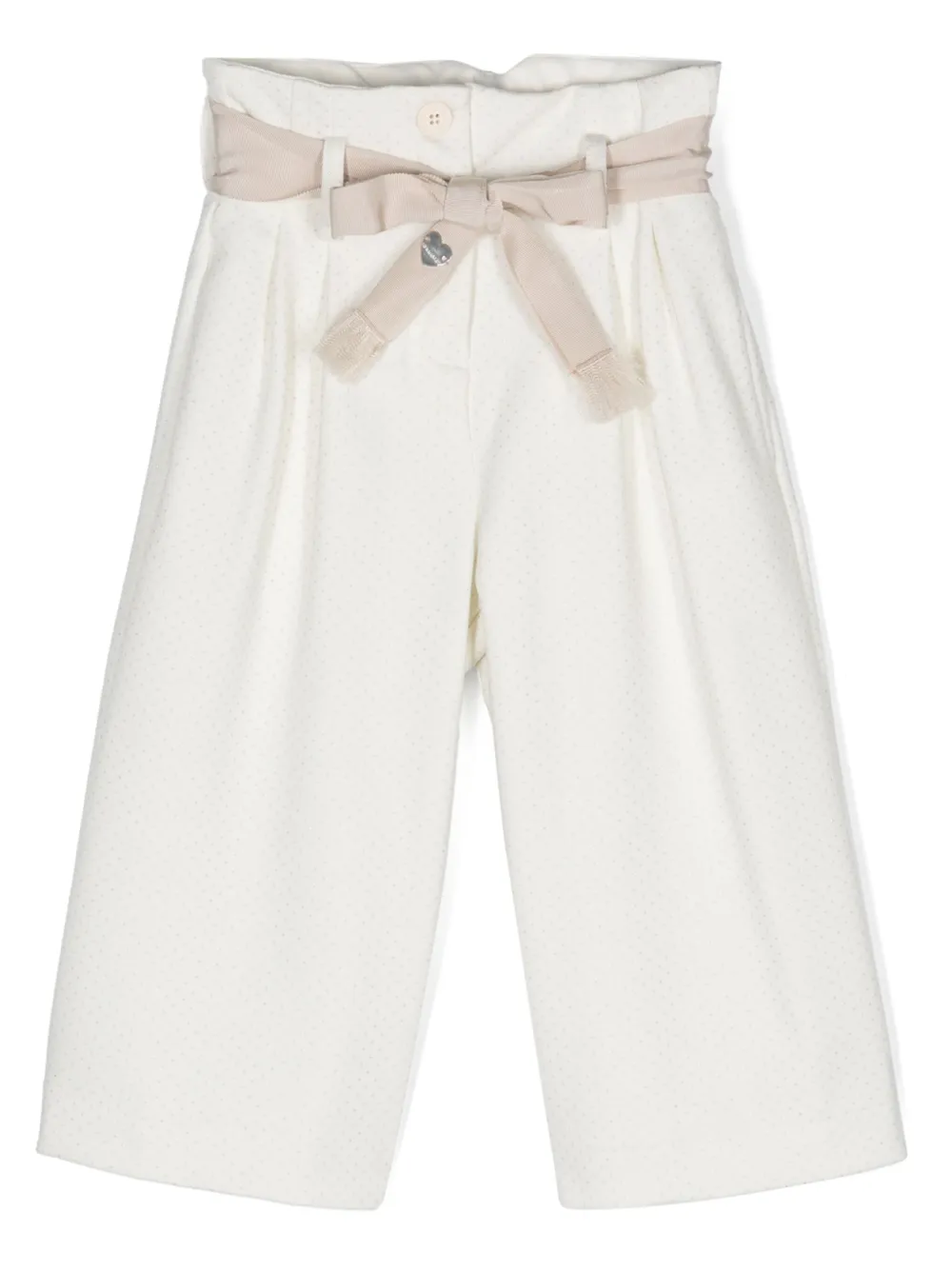 Monnalisa polka dot wide-leg trousers | White | Image 1