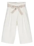 Monnalisa polka dot wide-leg trousers - White
