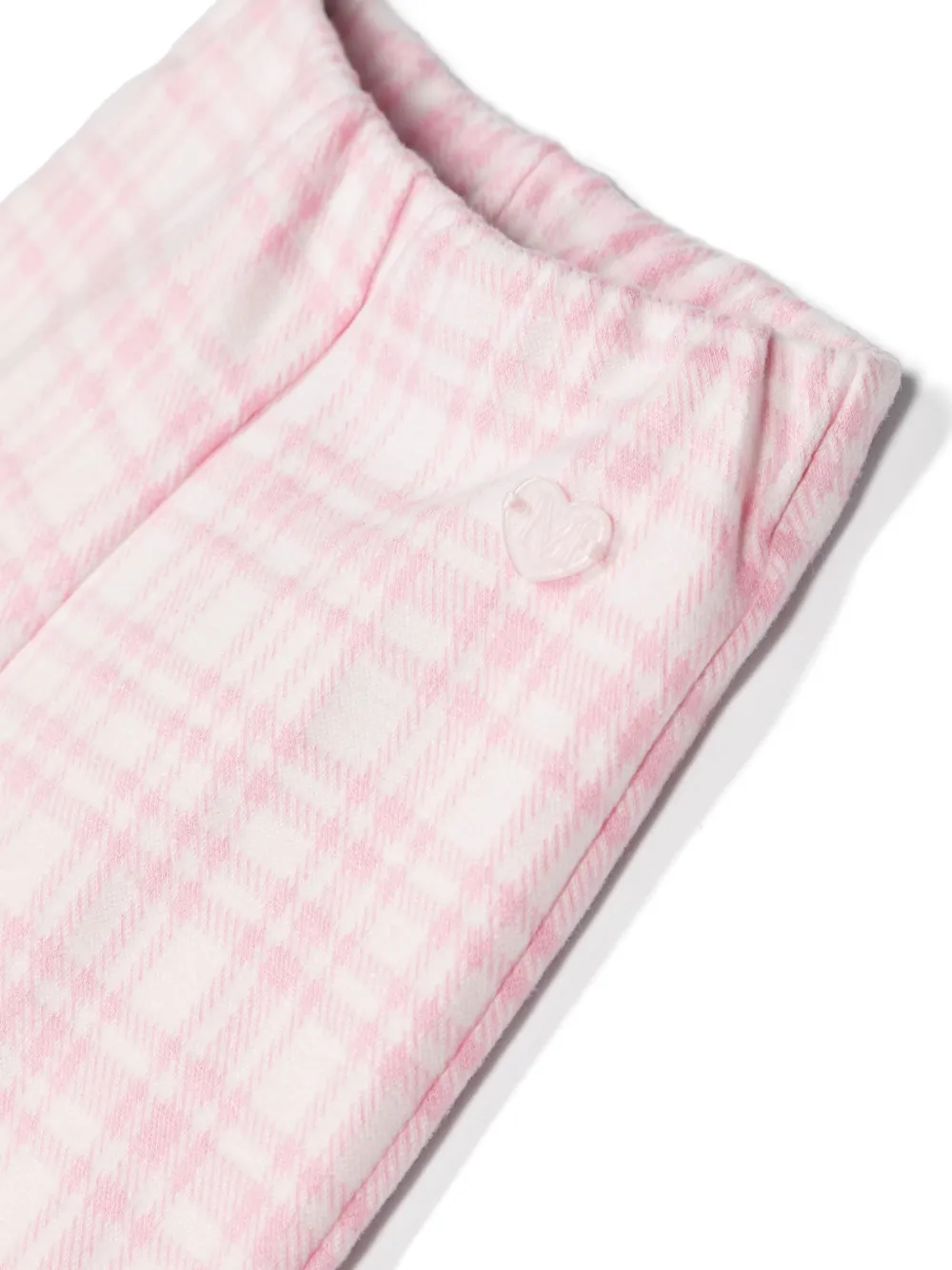 Monnalisa Straight broek met tartan ruit en logoplakkaat Roze