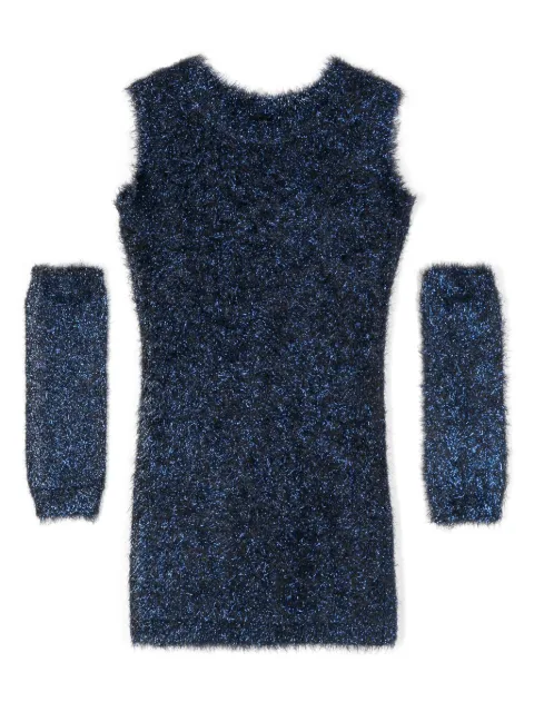 Monnalisa metallic-threading midi dress